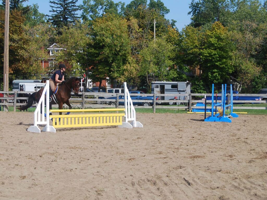 Outdoor horse jumping ring
